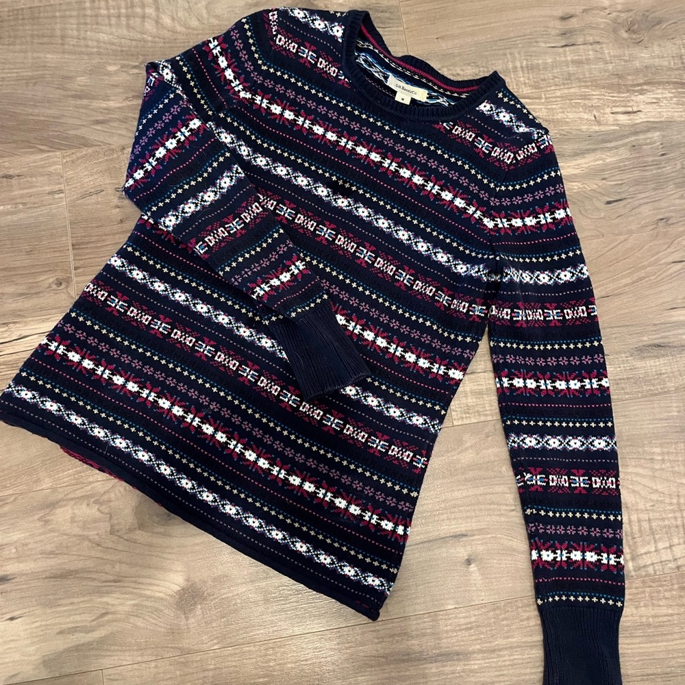 Vintage GH Bass Fair Isle Nordic Pullover Sweater Cotton Knit Size M